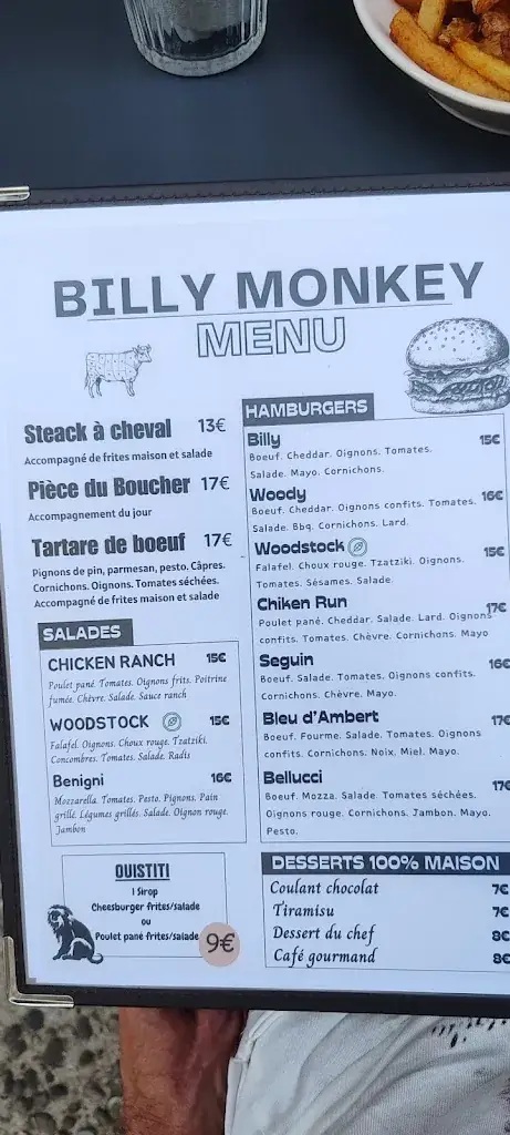 Menu_Restaurant Billy Monkey_Digne-les-Bains_image_3