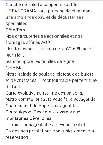 Bistrot Le Panorama Restaurant in Allauch