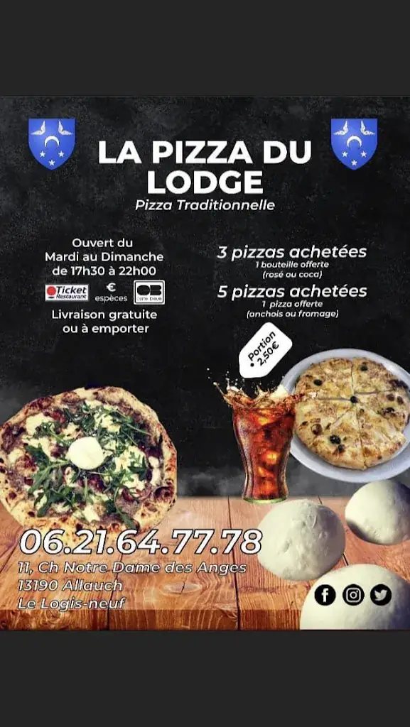 Pizza du Lodge restaurante en Allauch