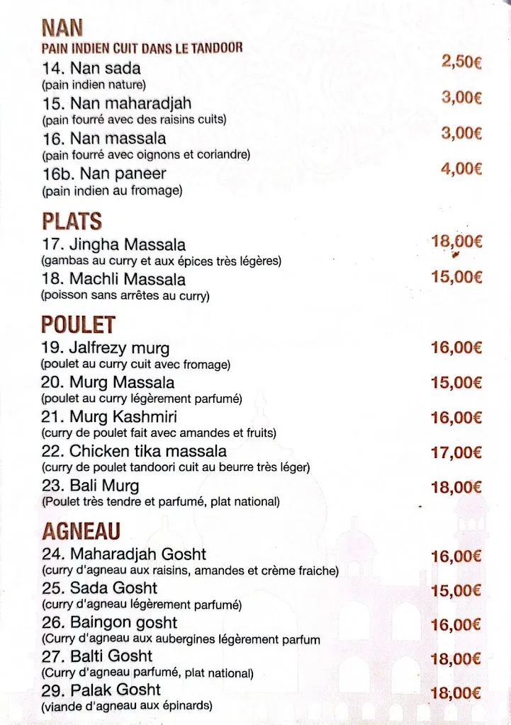Menu_Le Palais du Maharadjah_Marseille_image_3