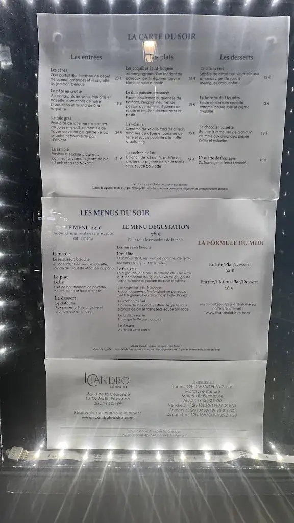 Menu_Licandro Le Bistro_Aix-en-Provence_image_2
