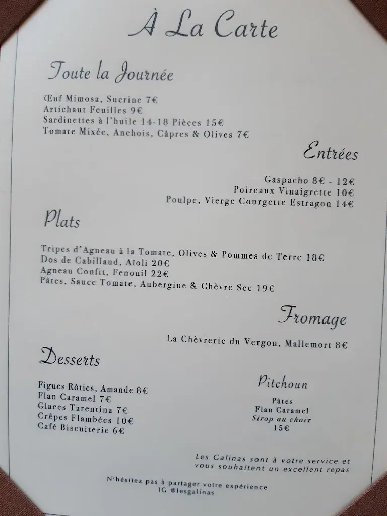Menu_Les Galinas - La Table Provençale_Aix-en-Provence_immagine_3