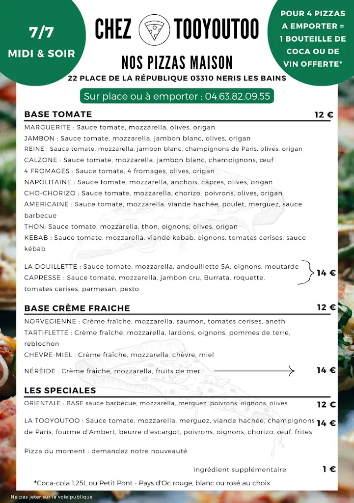 Menu_Chez TooYouToo : Café-Bar-Restaurant_Néris-les-Bains_immagine_4
