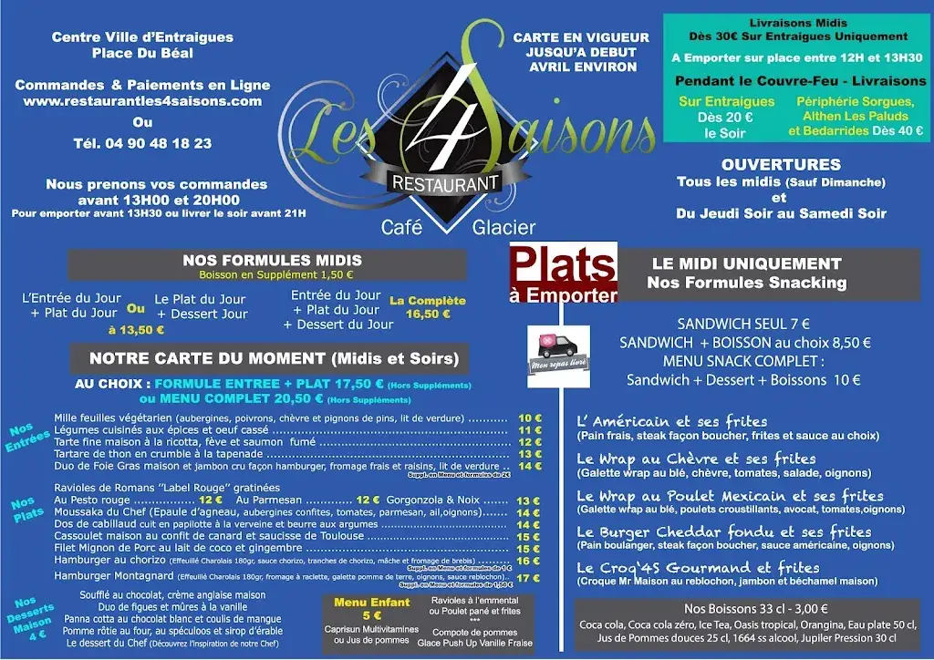 Menu_Restaurant Les 4'Saisons_Entraigues-sur-la-Sorgue_image_2