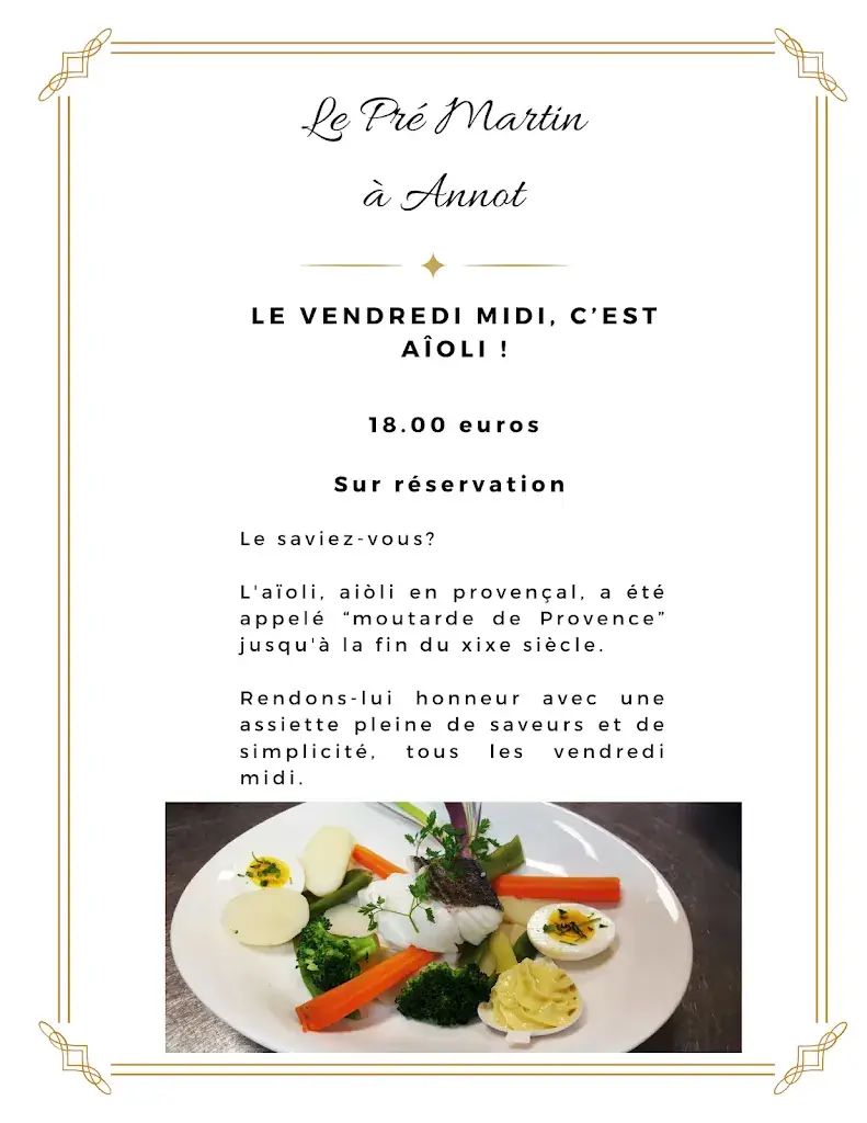 Menü_Restaurant le Pré - Annot_Annot_Bild_2