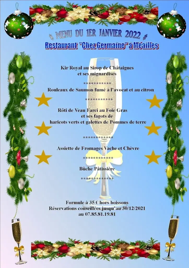 Menu_RESTAURANT CHEZ GERMAINE ÉPICERIE_Méailles_immagine_2