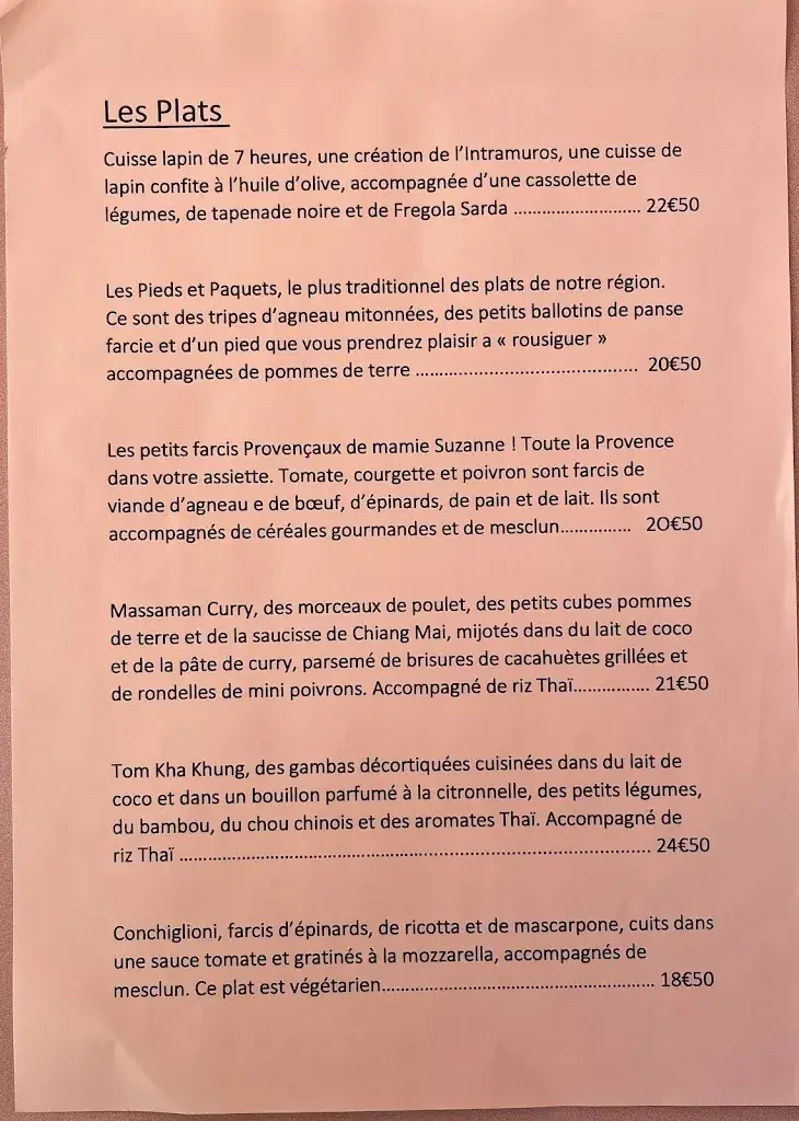 Menu_L'Intramuros Restaurant et Rhumerie_Apt_image_1