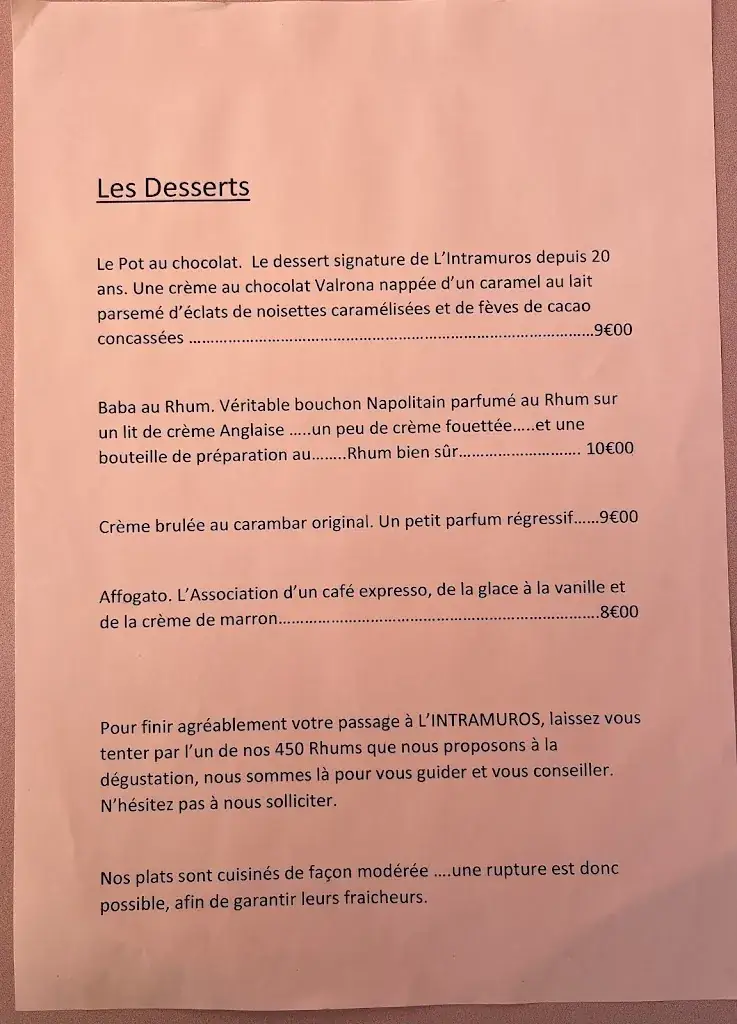 Menu_L'Intramuros Restaurant et Rhumerie_Apt_image_2
