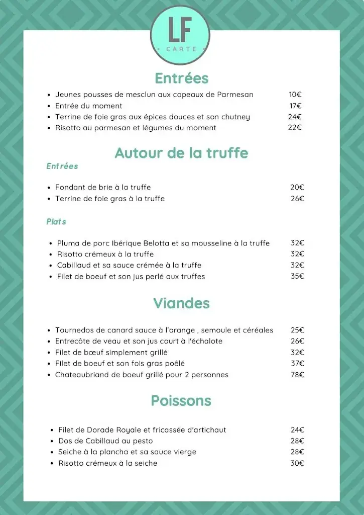 Menu_Restaurant La Forge_Carros_image_1