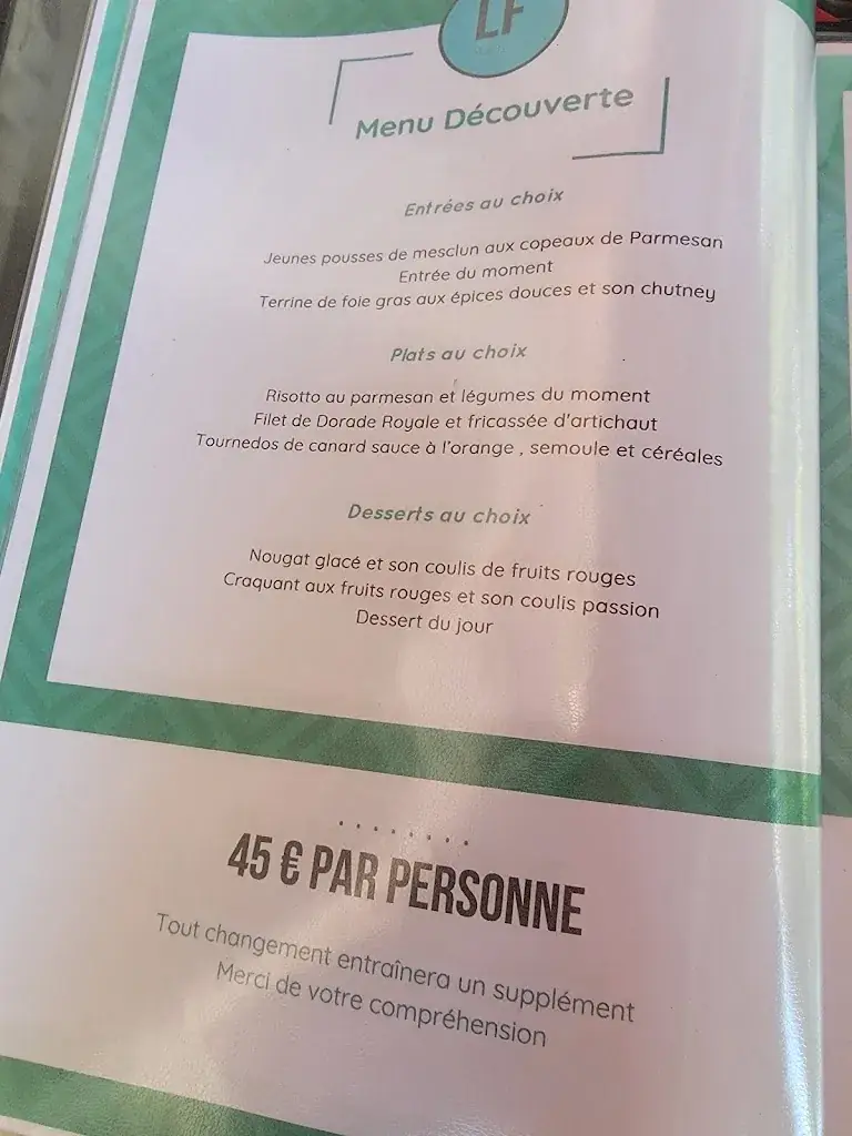 Menu_Restaurant La Forge_Carros_image_2