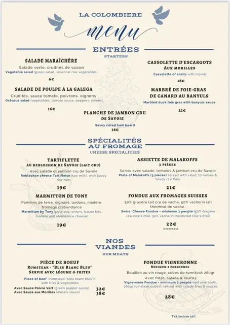 Menu_La Colombe (Auberge de la Colombiere)_Neydens_immagine_2