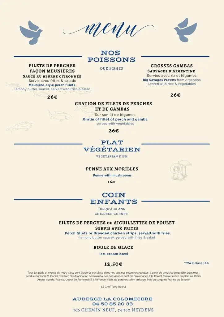 Menu_La Colombe (Auberge de la Colombiere)_Neydens_immagine_4