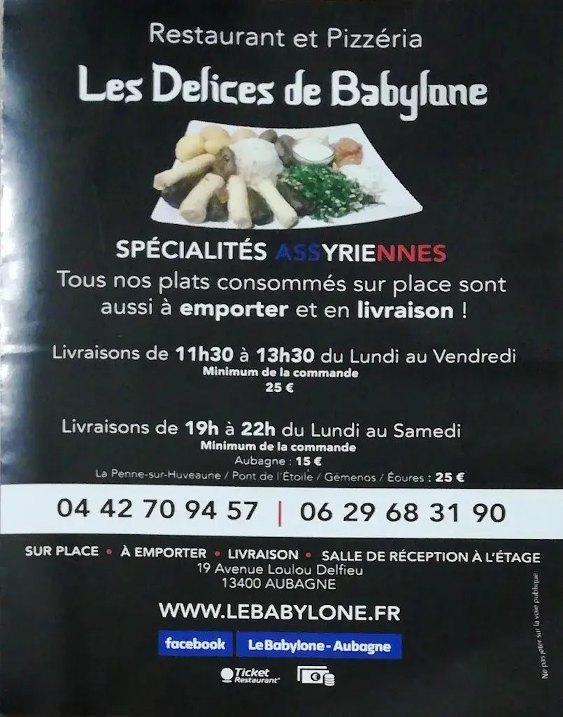 Menu_Les Délices de Babylone_Aubagne_immagine_2