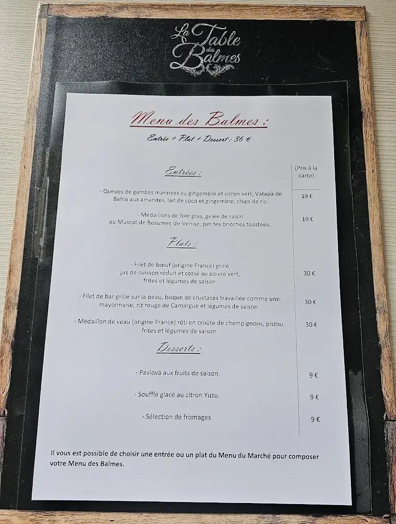 Menu_La Table des Balmes_Beaumes-de-Venise_image_4