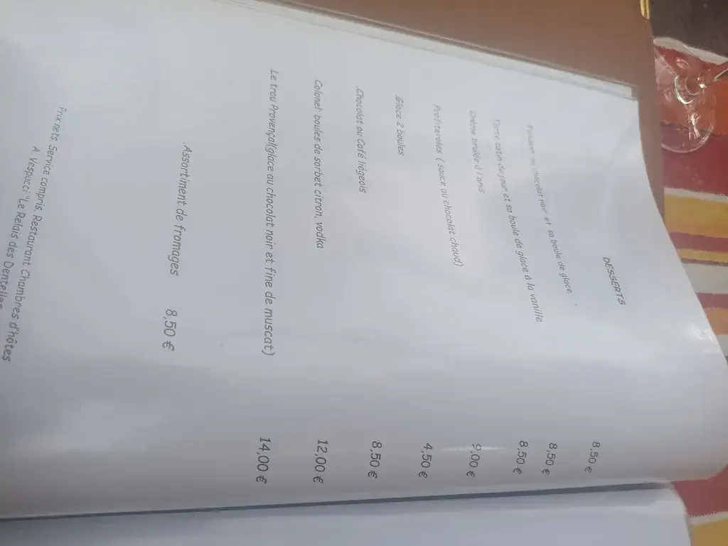 Menu_A.Vespucci/Le Relais des Dentelles_Beaumes-de-Venise_image_4