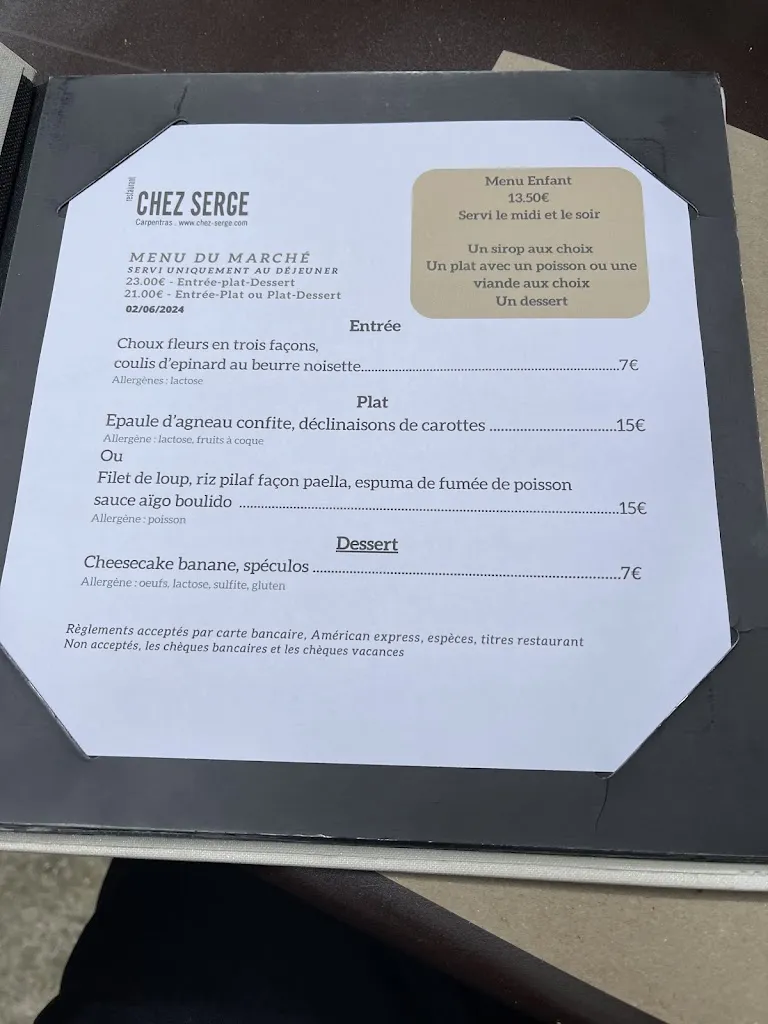 Menu_Chez Serge_Carpentras_image_3