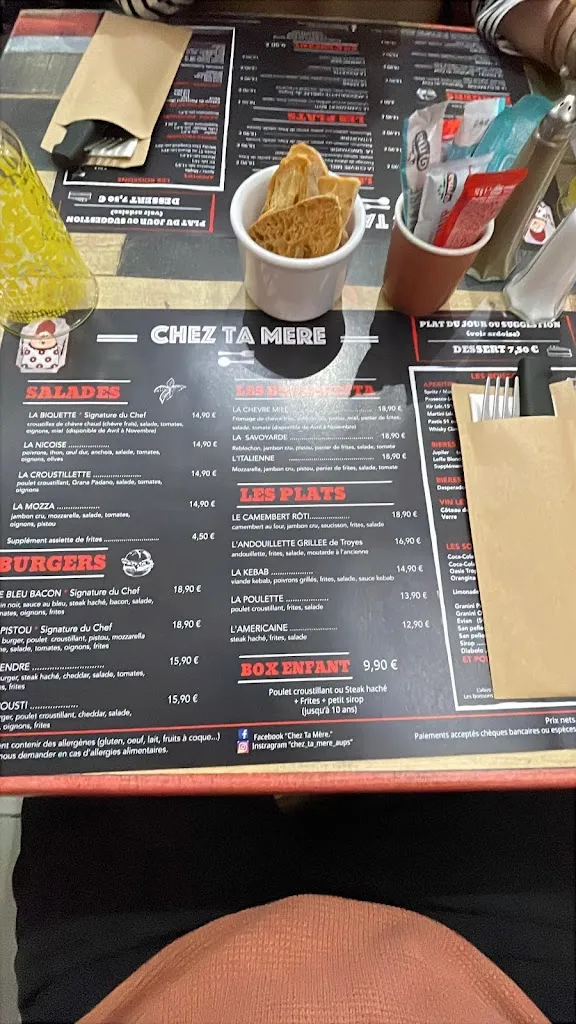 Menu_Chez Ta Mere Aups Var_Aups_image_2