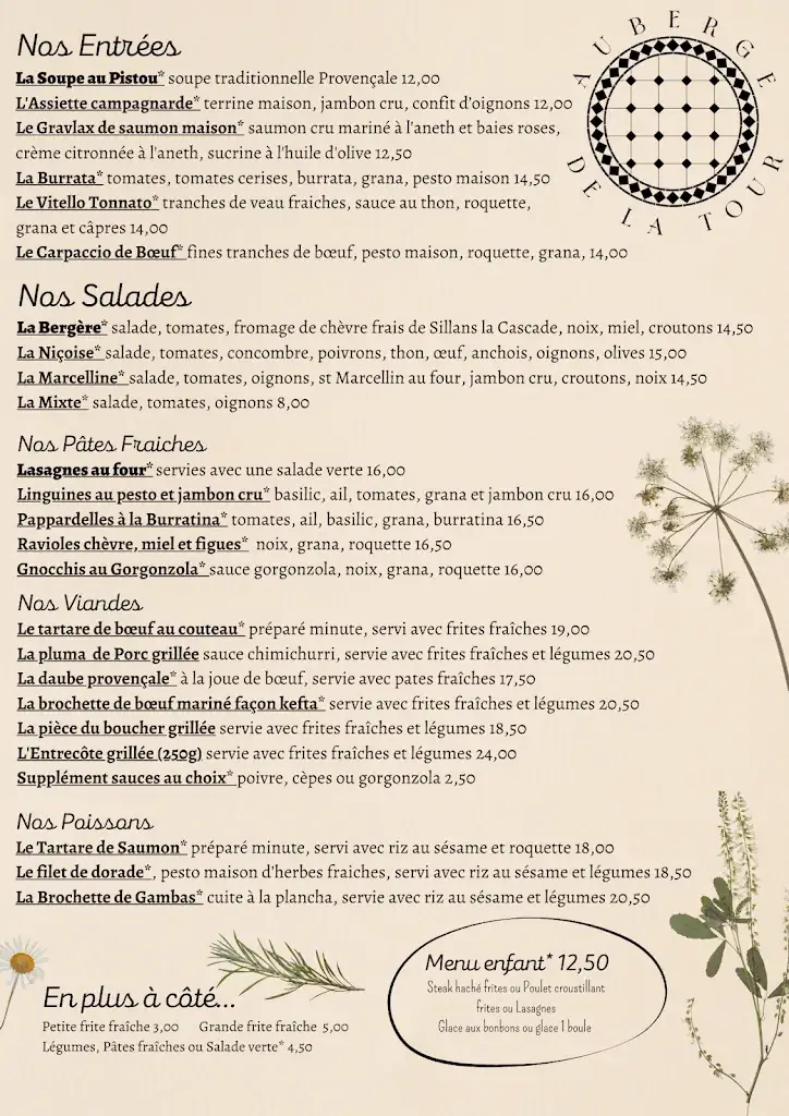 Menu_Auberge De La Tour_Aups_image_3
