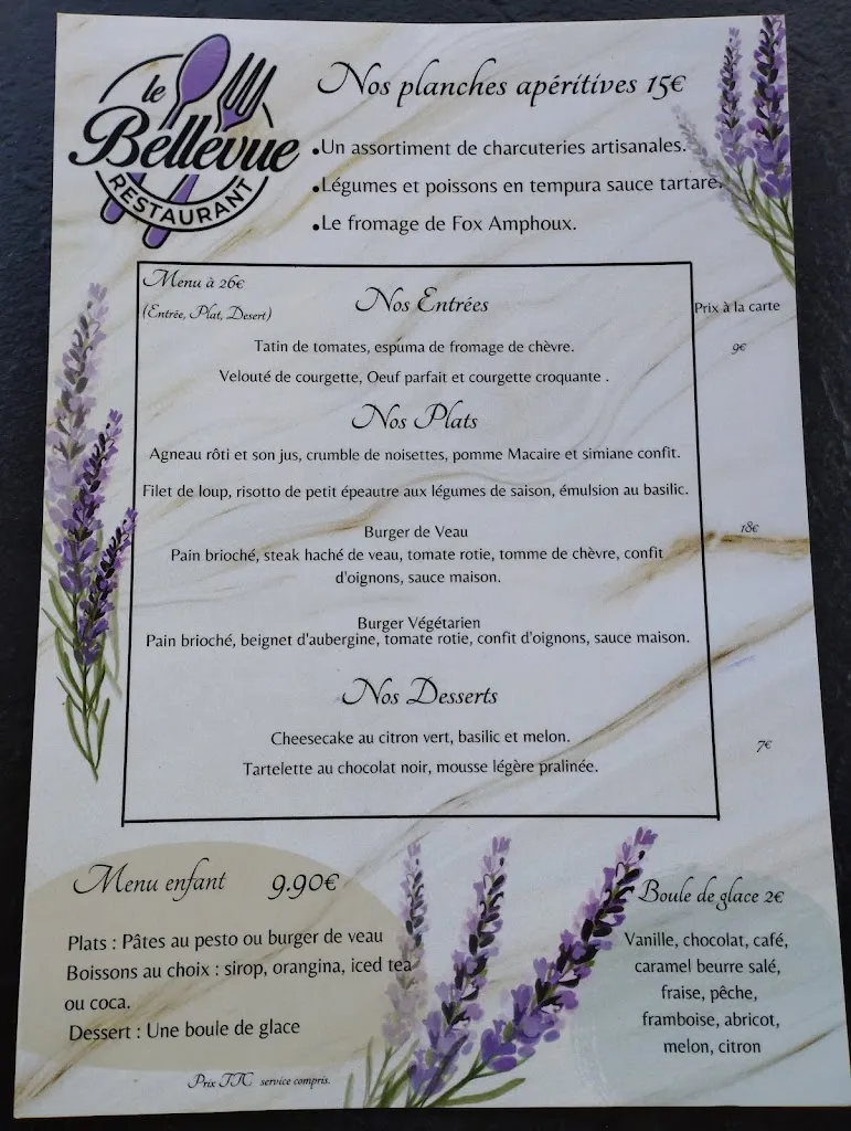 Menü_Le Bellevue_Moissac-Bellevue_Bild_2