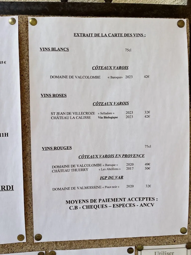 Menu_Hôtel restaurant Au Bien Etre_Villecroze_image_2