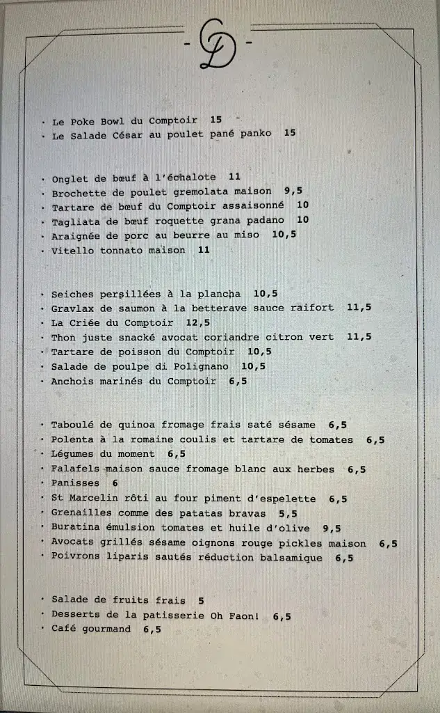 Menu_Le Comptoir des Docks_Marseille_image_4