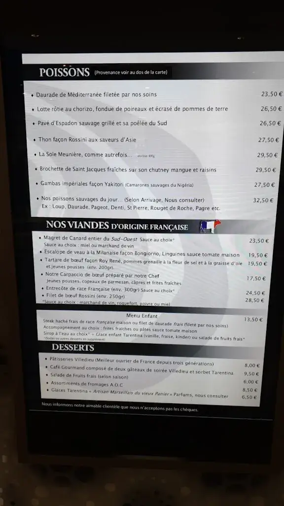 Menu_Le Roy René - Restaurant Marseille_Marseille_image_4