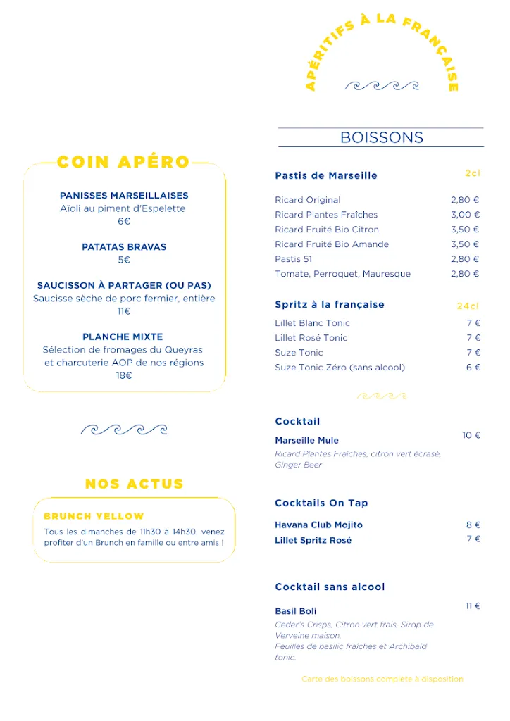 Menu_Maison Yellow - Restaurant & Bar_Marseille_image_2