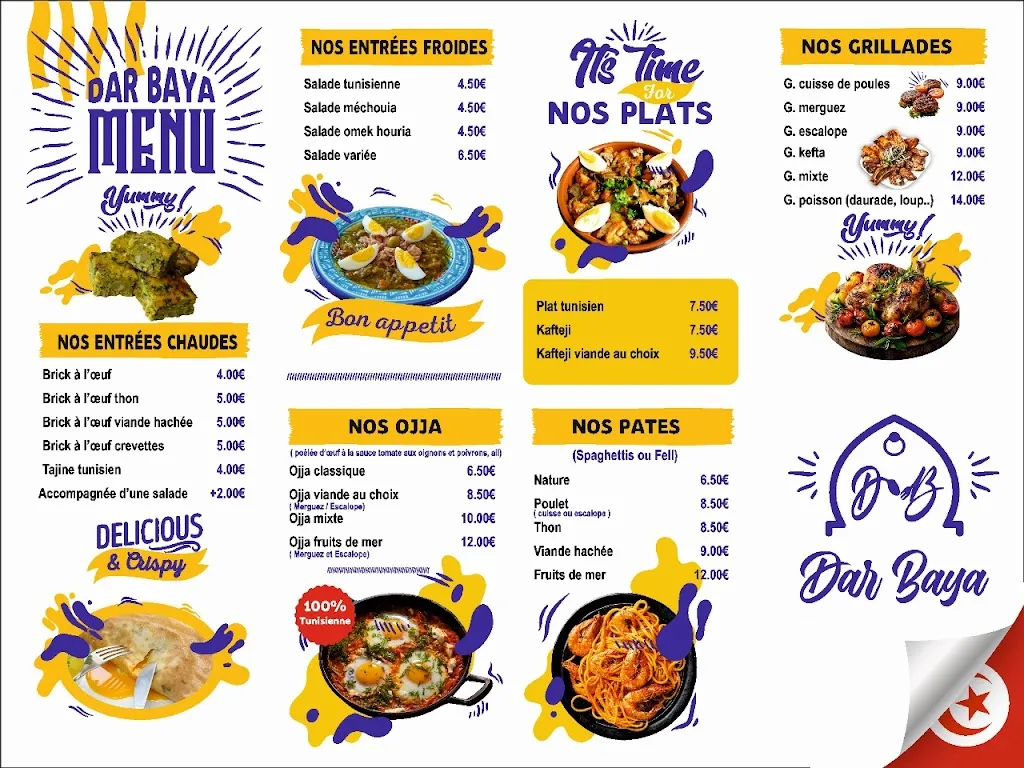 Menu_Restaurant dar baya_Marseille_immagine_1