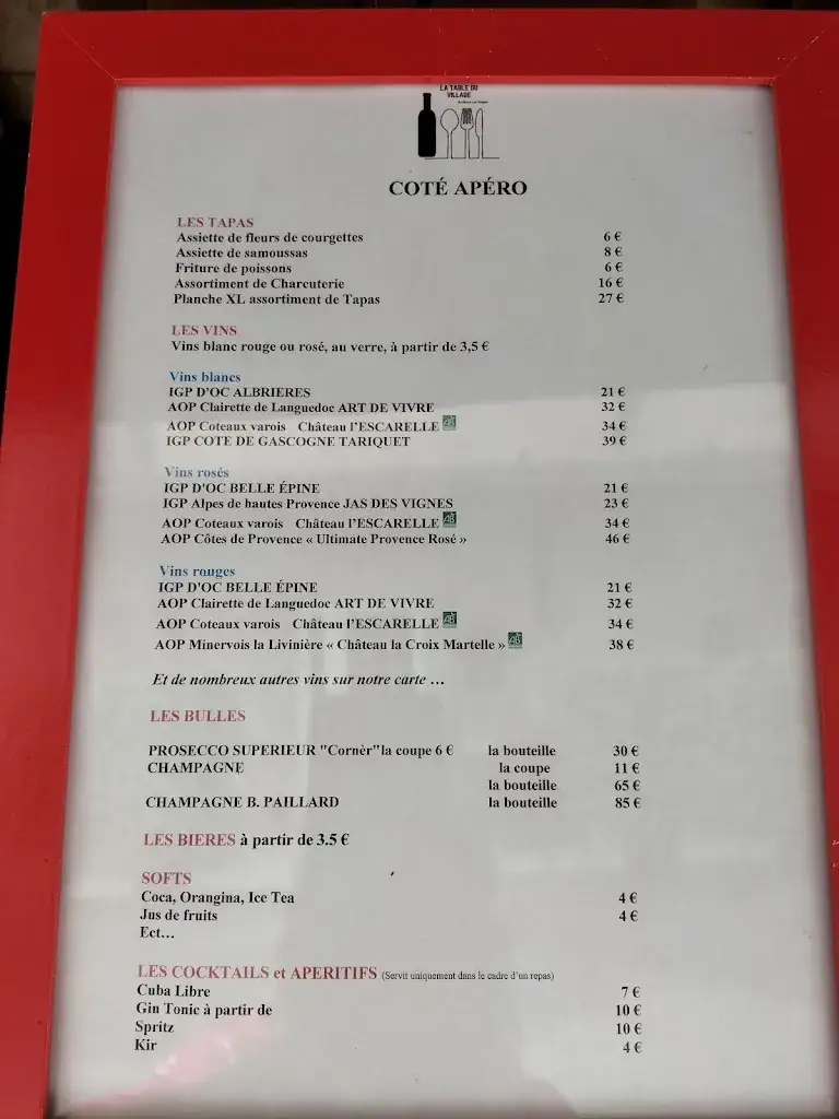 Menu_la table du village_Auribeau-sur-Siagne_image_1