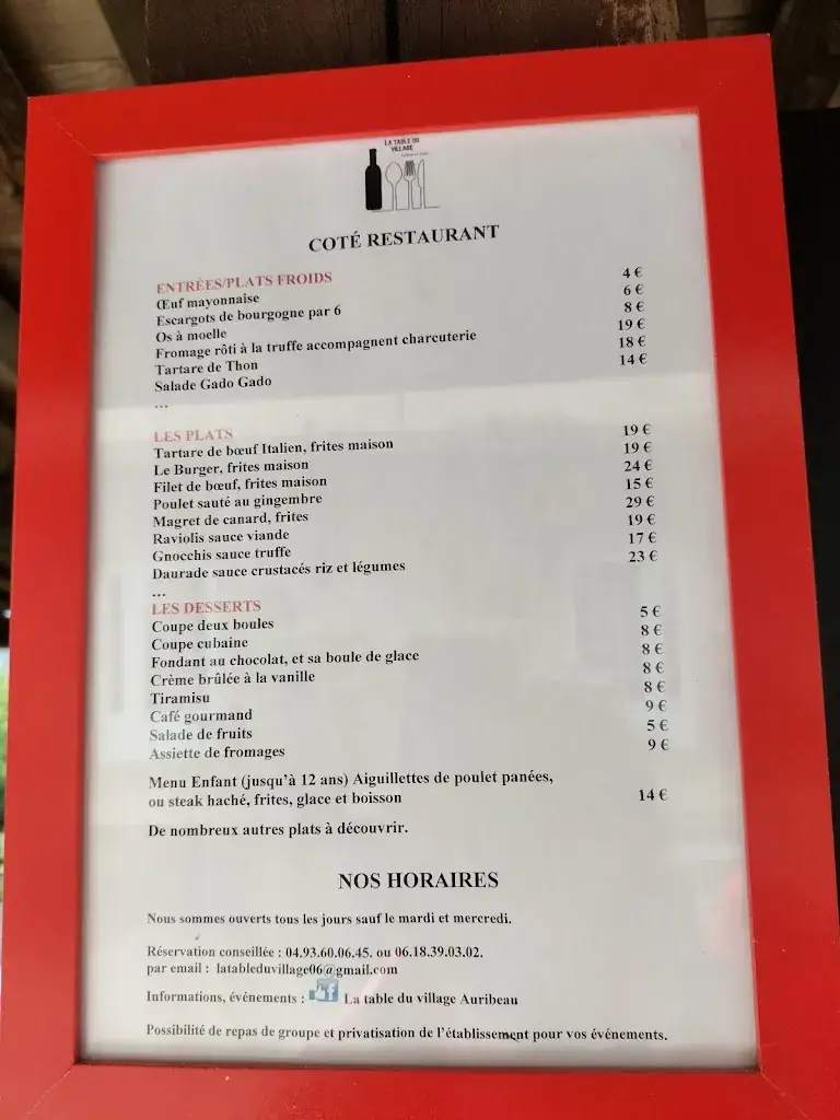 Menu_la table du village_Auribeau-sur-Siagne_image_2