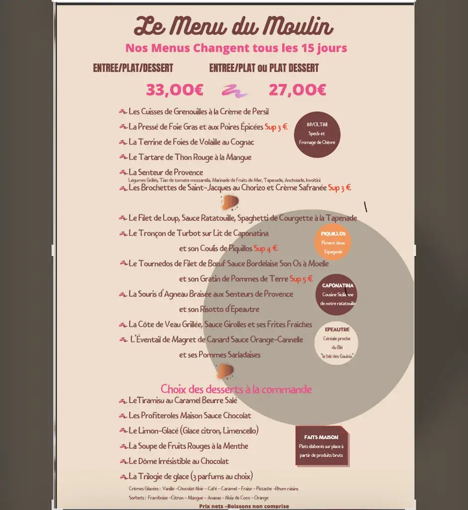 Menü_LE MOULIN DU SAULT_Auribeau-sur-Siagne_Bild_3