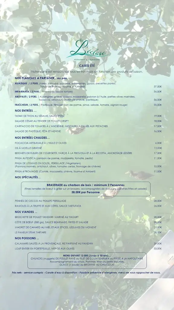 Menu_Restaurant L'Ecluse_Pégomas_image_3