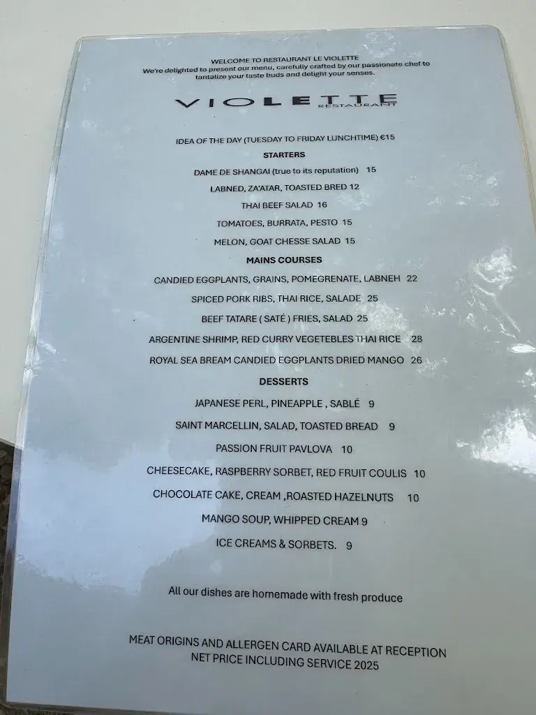 Menu_Restaurant Le Violette_Avignon_image_4