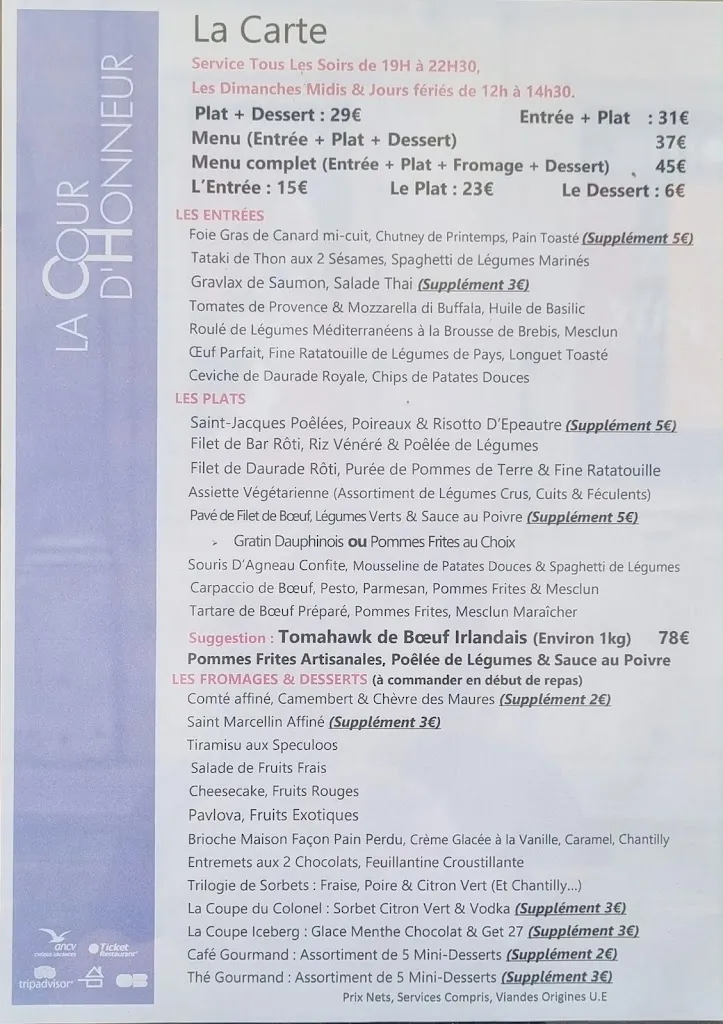 Menu_La Cour d'Honneur - Restaurant Avignon Centre Ville_Avignon_image_1