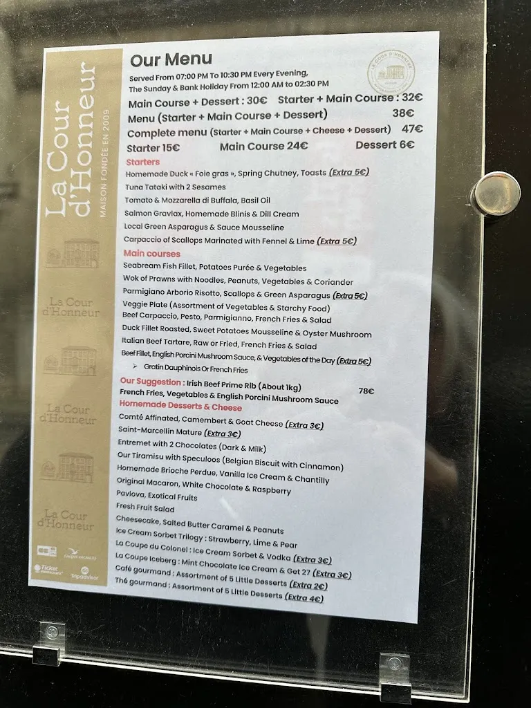 Menu_La Cour d'Honneur - Restaurant Avignon Centre Ville_Avignon_image_2