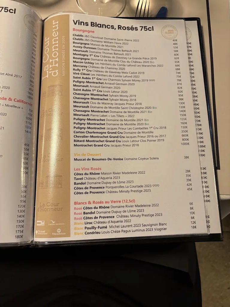 Menu_La Cour d'Honneur - Restaurant Avignon Centre Ville_Avignon_image_3