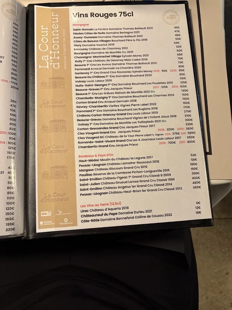 Menu_La Cour d'Honneur - Restaurant Avignon Centre Ville_Avignon_image_4