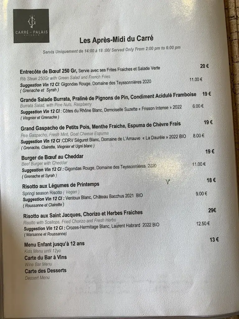 Menu_Le Carré du Palais_Avignon_image_2