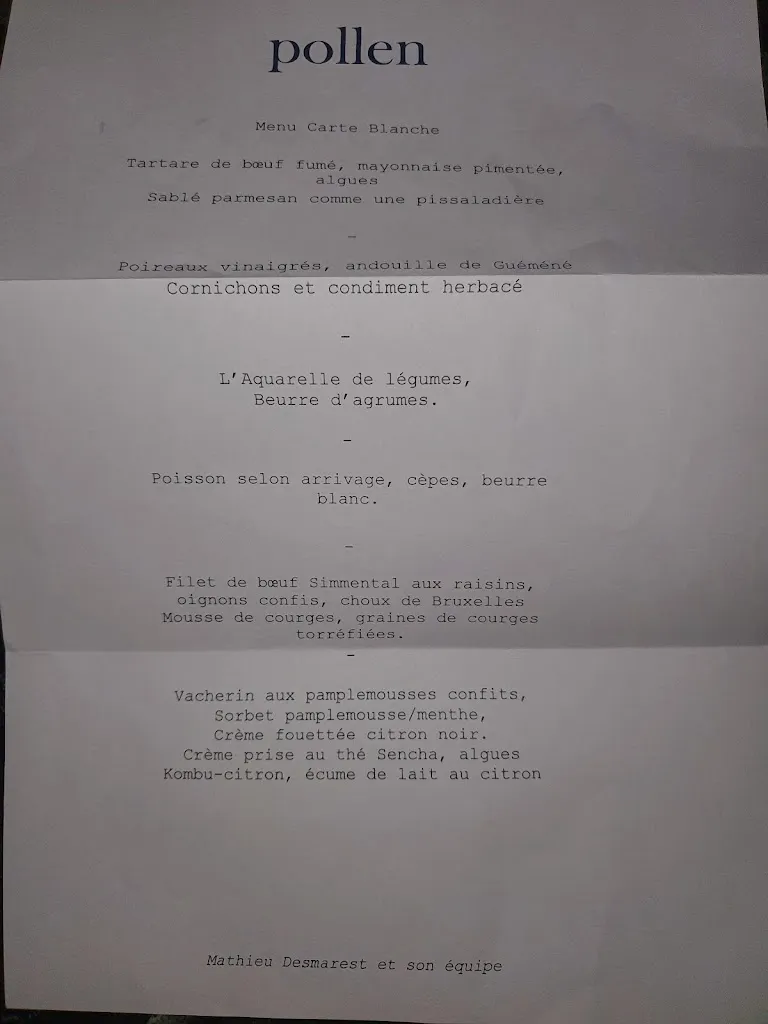Menu_Restaurant Pollen_Avignon_image_1