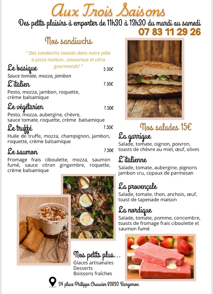 Menu_Pizzas A Emporter Aux 3 Saisons_Bargemon_immagine_1