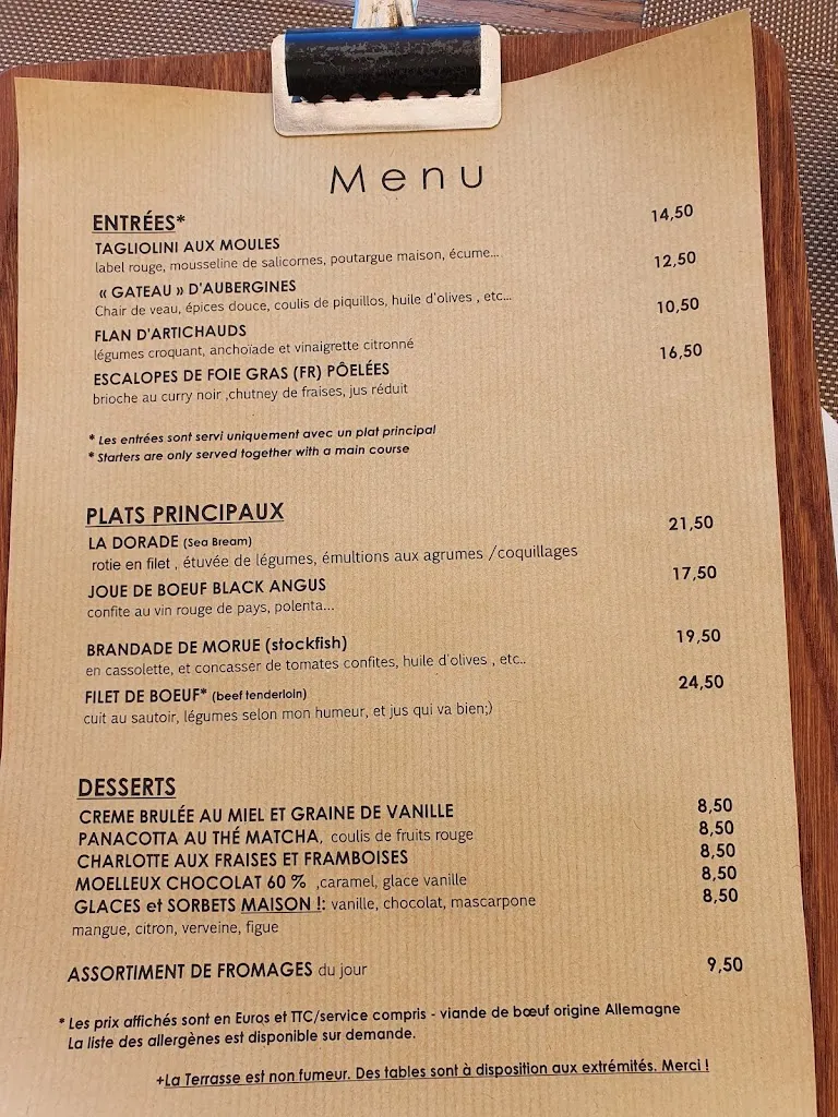 Menu_RESTAURANT CHEZ HUGO, SEILLANS_Seillans_image_1