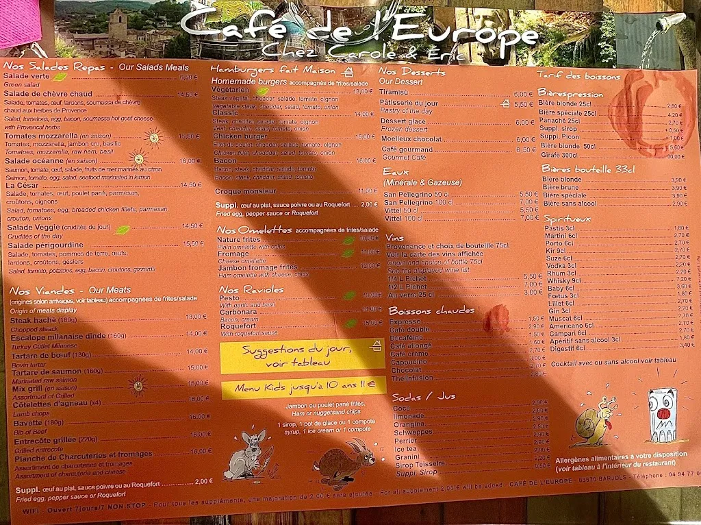 Menü_Café de l'Europe_Barjols_Bild_3