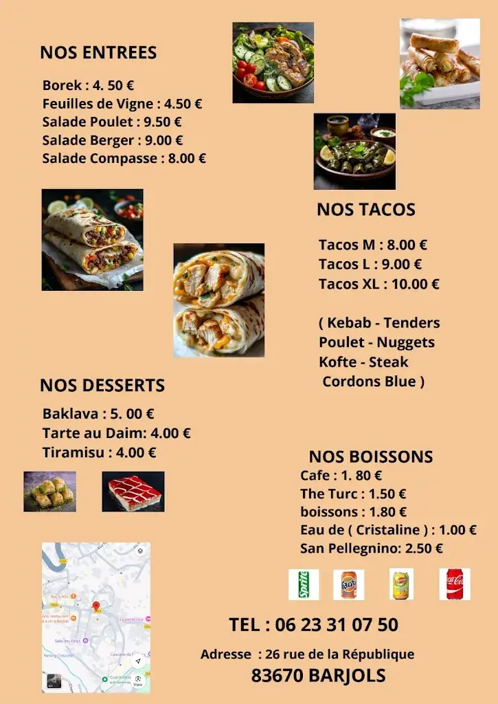 Menu_Turkish kebab barjols_Barjols_immagine_2