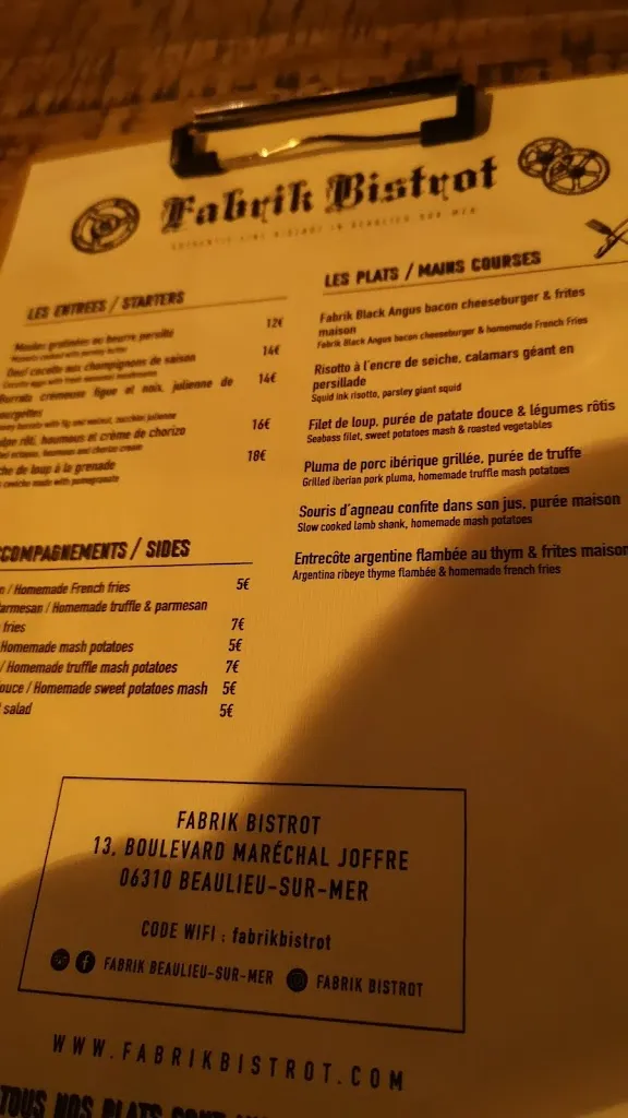 Menu_Fabrik Factory_Beaulieu-sur-Mer_image_2