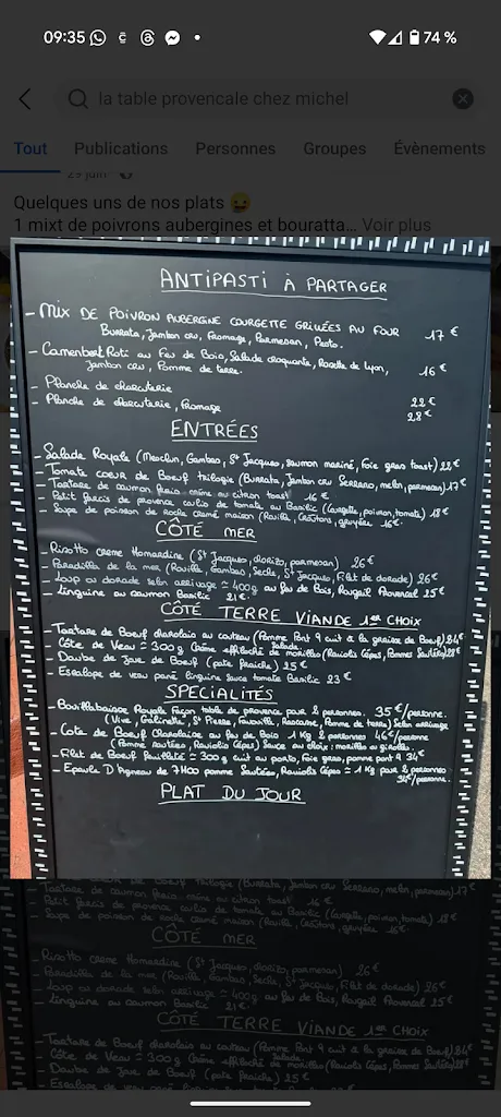 Menu_La table Provençale_Bandol_immagine_2