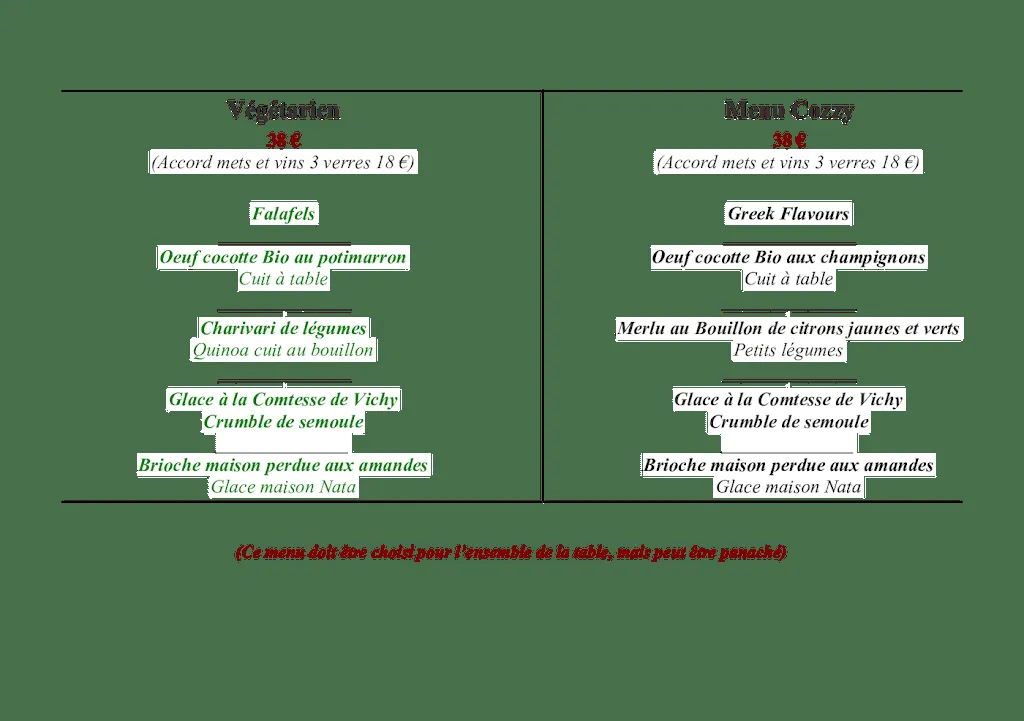Menu_Toit Pour Toi, Restaurant Christine et Didier Cozzolino_Orcet_image_2