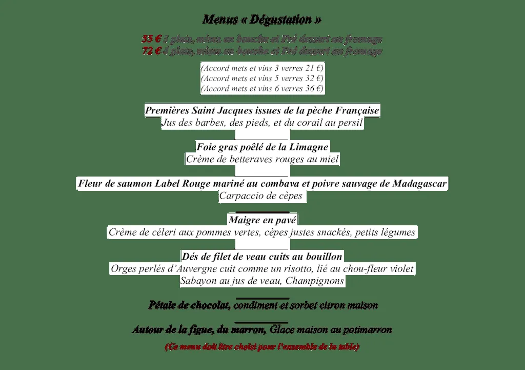 Menu_Toit Pour Toi, Restaurant Christine et Didier Cozzolino_Orcet_image_4