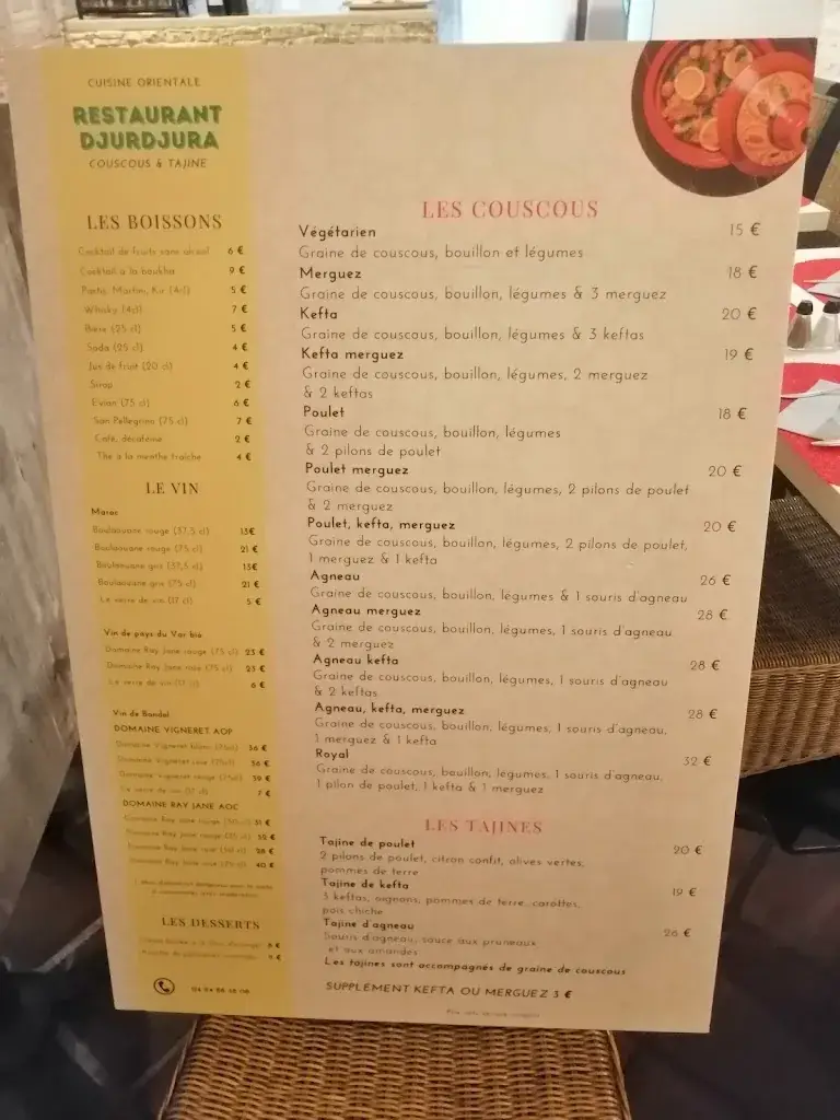 Menu_Djurdjura Restaurant_Bandol_image_1