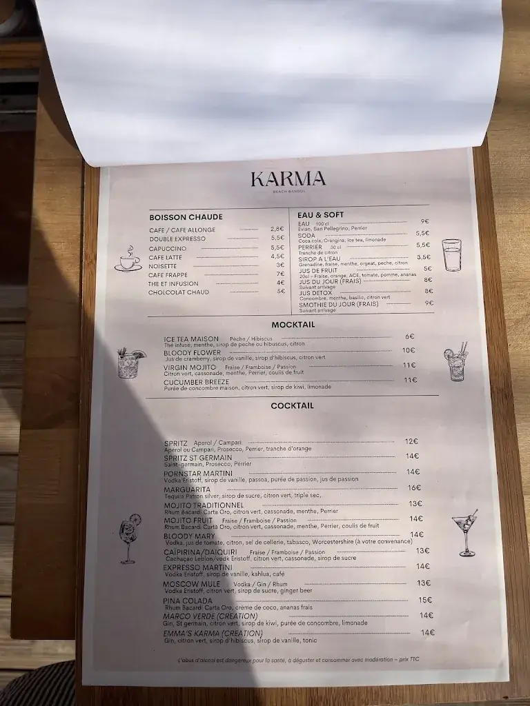 Menu_Karma Beach Bandol - Plage privée, Restaurant_Bandol_image_1