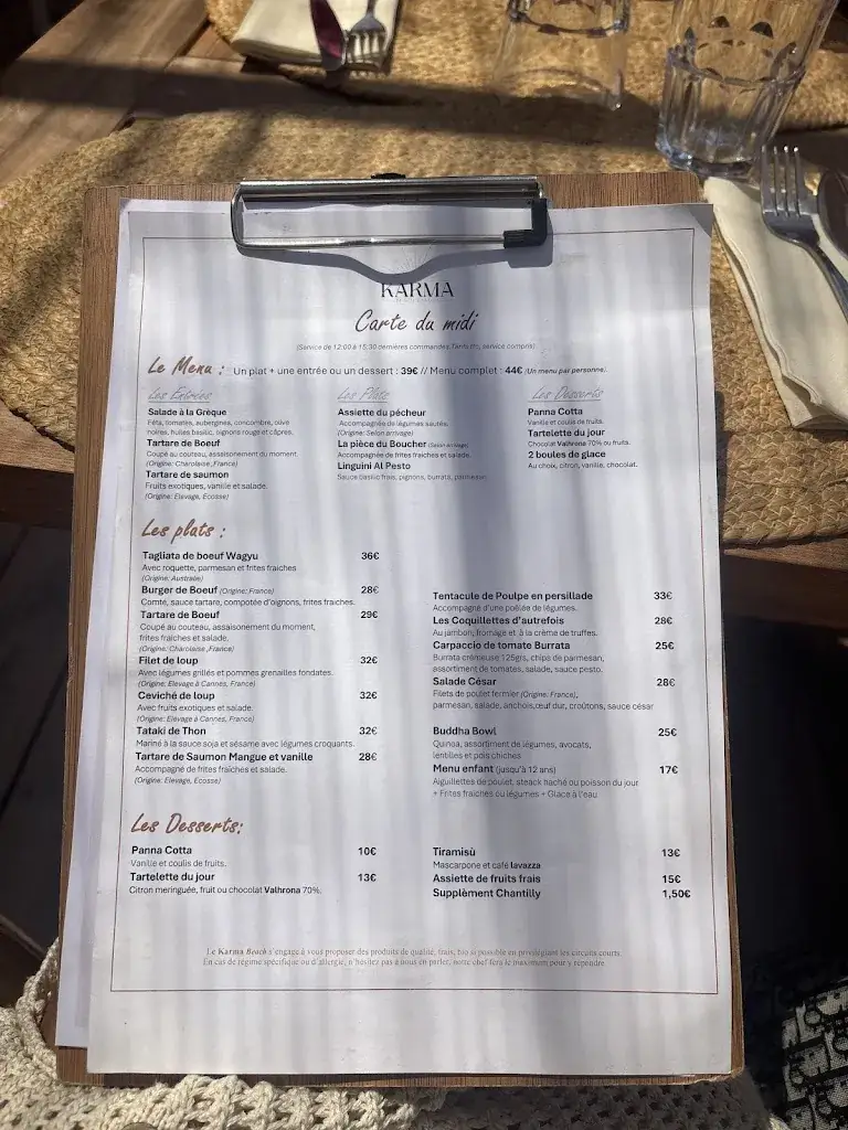 Menu_Karma Beach Bandol - Plage privée, Restaurant_Bandol_image_3